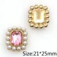 thumbnail image 1 of 20Pcs/Lot 21*25MM Alloy Pearl Rhinestone Flat Bottom Sewing Buckle Handmade DIY Apparel Wedding Decoration Accessories Light Pink, 1 of 6