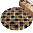 thumbnail image 2 of Round Area Rugs 4Ft, Burnt Orange Geometric Non-Slip Washable Circle Rugs Carpet, Black White Boho Indoor Outdoor Rug Floor Mats Throw Runner for Bedroom Living Room Bathroom, 2 of 8