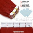 thumbnail image 6 of Benehair Tape In Human Hair Extensions Thick 100% Remy Real Skin Weft Seamless Full Head for Woman 40 pcs/100g Red US, 6 of 10