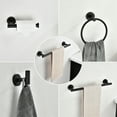 thumbnail image 2 of Cfowner 6 Piece Wall Mount Towel Rack Set, Bathroom Stainless Steel Set, Wall Mounted Robe Hook for Home & Office, Matte Black, 2 of 6