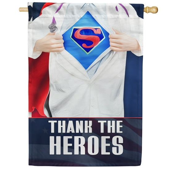 America Forever Flags Double Sided House Flag - Ready At A Moments Notice - 28" x 40", Thank You Healthcare Workers Flag, Seasonal Outdoor Decorative Flag