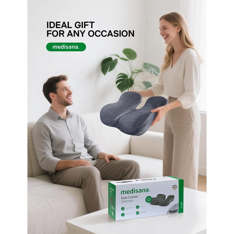 Medisana XL Memory Foam Seat Cushion for Office Chairs, Car Seat, Wheelchair