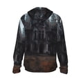 thumbnail image 3 of Uemuo Gloomy Mansion Forest Scene Pattern Women's Full Zip UPF 50+ Sun Protection Hoodie Jacket Long Sleeve Sun Shirt Hiking Outdoor Performance with Pockets-Small, 3 of 9