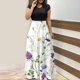 thumbnail image 1 of ICHUANYI Clearance Women's Floral Print Colorful Summer Dress Short Sleeve Dresses Beach Casual Maxi Sundress(White, XL) ICHUANYI WER2023081116405, 1 of 5