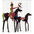 thumbnail image 3 of Ambesonne Ethnic Shower Curtain, Cultural Woman on Wild Horse, 69"Wx84"L, Multicolor, 3 of 3