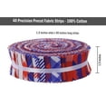 thumbnail image 4 of Soimoi 40Pcs Check & Tartan Print Precut Fabrics Strips Roll Up 1.5x42inches Cotton Jelly Rolls For Quilting - Red, Blue & White, 4 of 9