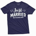 thumbnail image 4 of Just Married Anniversary Shirt Men'S Women'S Unisex Customizable Year Gift Tee Shirt (3X-Large Black), 4 of 6