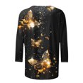 thumbnail image 6 of ZQGJB Cute Butterfly Print Shirts for Women Dressy Casual 3/4 Lenght Sleeve Round Neck Graphic T-Shitrs Top Loose Fit Comfy Tunic Tees Blouse Multicolor#09 M, 6 of 6