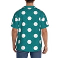 thumbnail image 3 of Naloa White Polka Dots With Teal Background Men's Loose Fit Cuban Collar Short-Sleeve Shirt, Hawaiian Shirts, Mens Shirts Casual for Everyday Wear Outings-4X-Large, 3 of 5