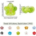 thumbnail image 4 of 20pcs Flower Glass Beads 10 Colors Lampwork Spacer Beads Handmade Loose Beads Crystal Beads, 4 of 6