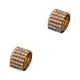 thumbnail image 2 of Maytalsory Bague en Cristal Extensible de Luxe Unique pour Déclaration d'Amour Bague Incrustée à la Mode Dorée 5 Rangées 2Ensemble, 2 of 6