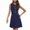Navy, variant on Summer Plus Size Beach Dresses for Womens 2025 Fashion Solid Color Round Neck Sleeveless Decorate Button Cultivate Oneself Work Dress
