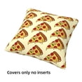 thumbnail image 3 of Throw Pillow Covers, Cute Pizza Cartoon Soft Square Pillow Cases with Invisible Zipper for Couch Bed Sofa, Farmhouse Fall Home Decor 16"x16", 3 of 7