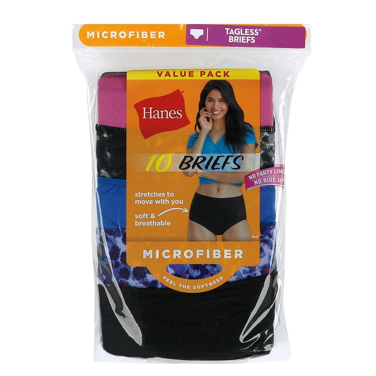 Hanes Women's Cool Comfort Microfiber Brief Underwear, 10-Pack 