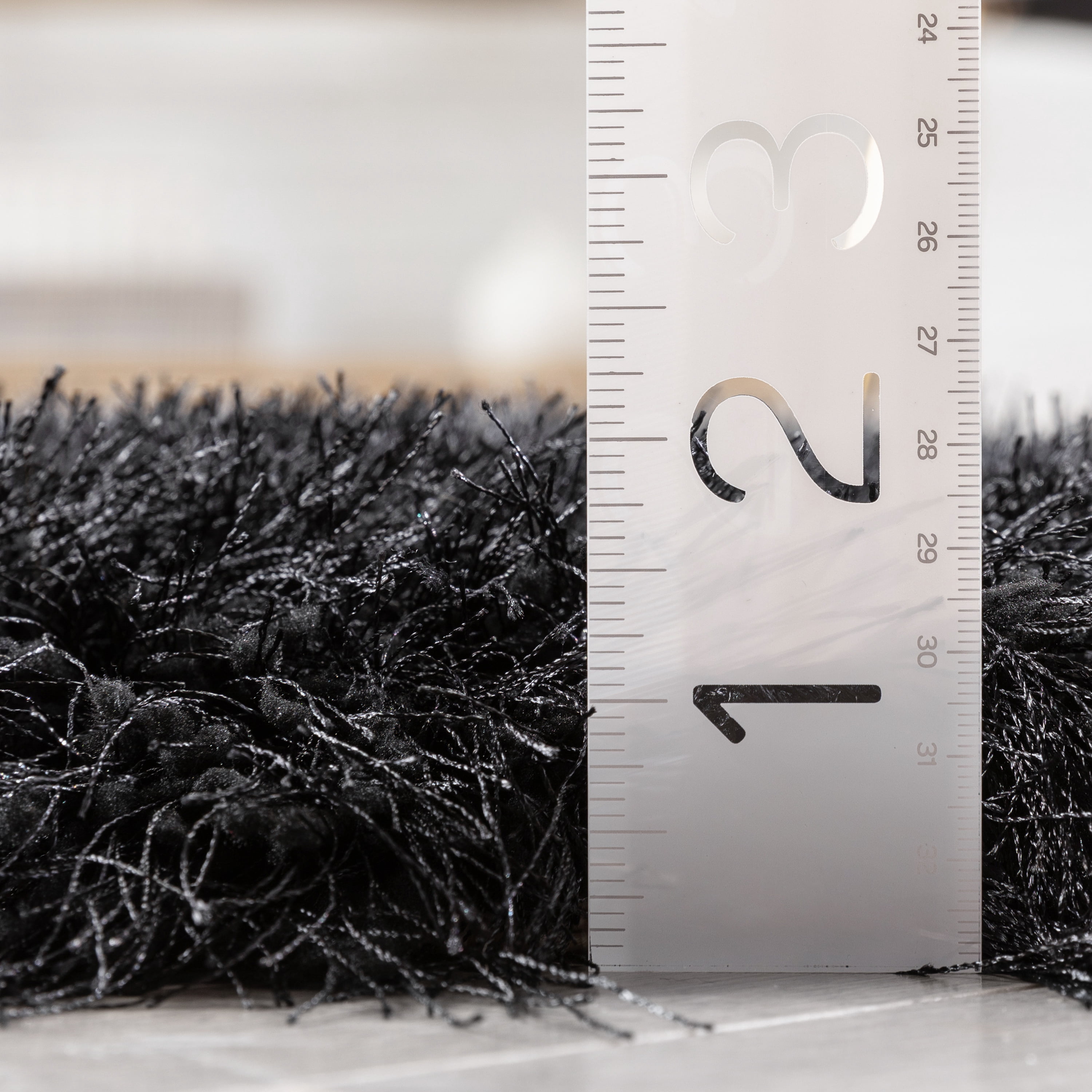 Well Woven Kuki Chie Modern Solid Shag Glam Dark Grey 2'3" x 7'3" Runner Rug