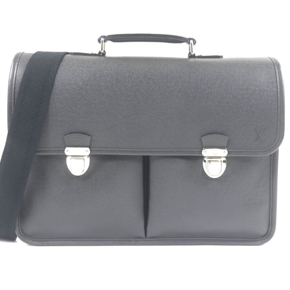 Pre-Owned LOUIS VUITTON M32622 Taiga Anton LV Logo Embossed Briefcase Shoulder Bag Ardoise Made...