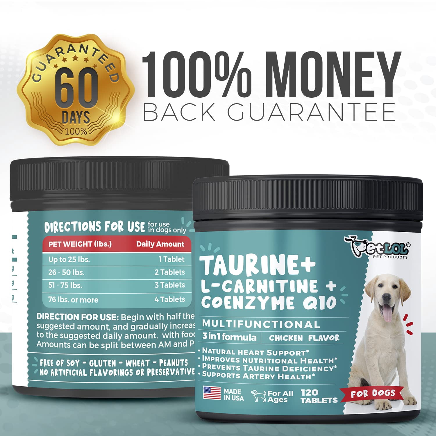 l carnitina en perros Suplemento PET LOL de taurina para con L-carnitina y CoQ10, 120 unidades informed-sport GST Assay Kit | Color:7N Medium Blonde