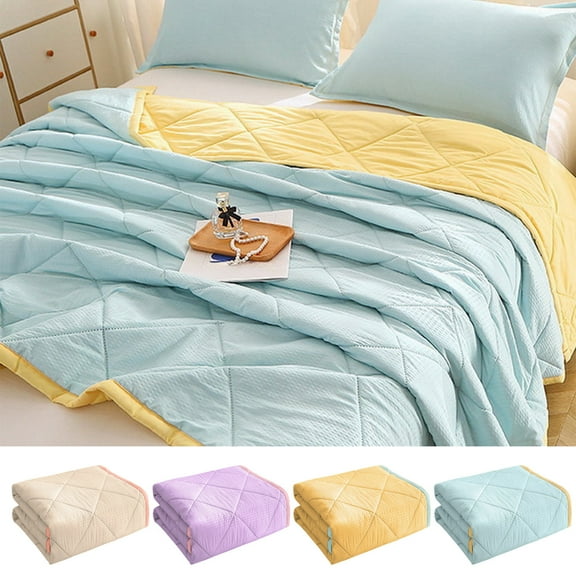 Summer Savings Clearance! Boovnll Cooling Comforter - 40x60" Soft Cozy Cold Touch Fabric Ice Blanket, Lightweight Breathable Rest Cooling Comforter for Kids, Hot Sleepers & Night Sweats, Comforter