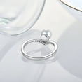 thumbnail image 5 of Round Button Natural Pearl and Lab Diamond Wedding Ring in 925 Sterling Silver - Elegant and Timeless Jewelry for Special Occasions, 5 of 5