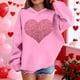 thumbnail image 3 of Sudadera con capucha y estampado de corazón de San Valentín, sudadera de manga larga para niños y niñas, chaqueta para niñas de talla mediana y grande., 3 of 7