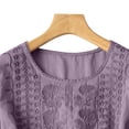 thumbnail image 5 of Womens Short Sleeve Tops Fashionable Casual Solid Color Pleated Cotton and Linen Tops Shirts and T Shirts, 5 of 6