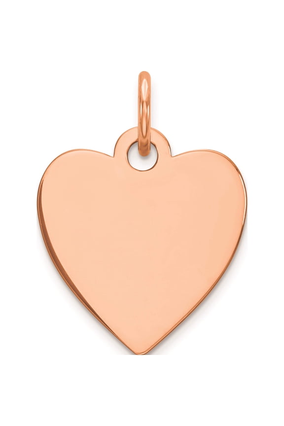 Ss/Rose Plated Sterling Silver Rg Engraveable Heart Polished Front/Satin Back Disc Made In United States qm390r/35