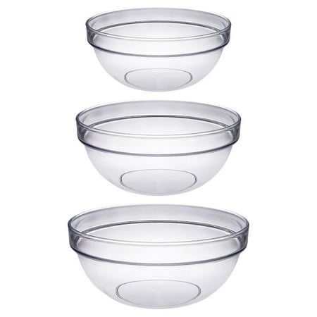 

3Pcs Fruit Bowls Household Salad Bowls Multipurpose Tableware (Transparent)
