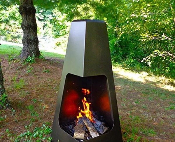 46 Pyramid Outdoor Wood Burning Chiminea - Bronze - Walmart.com
