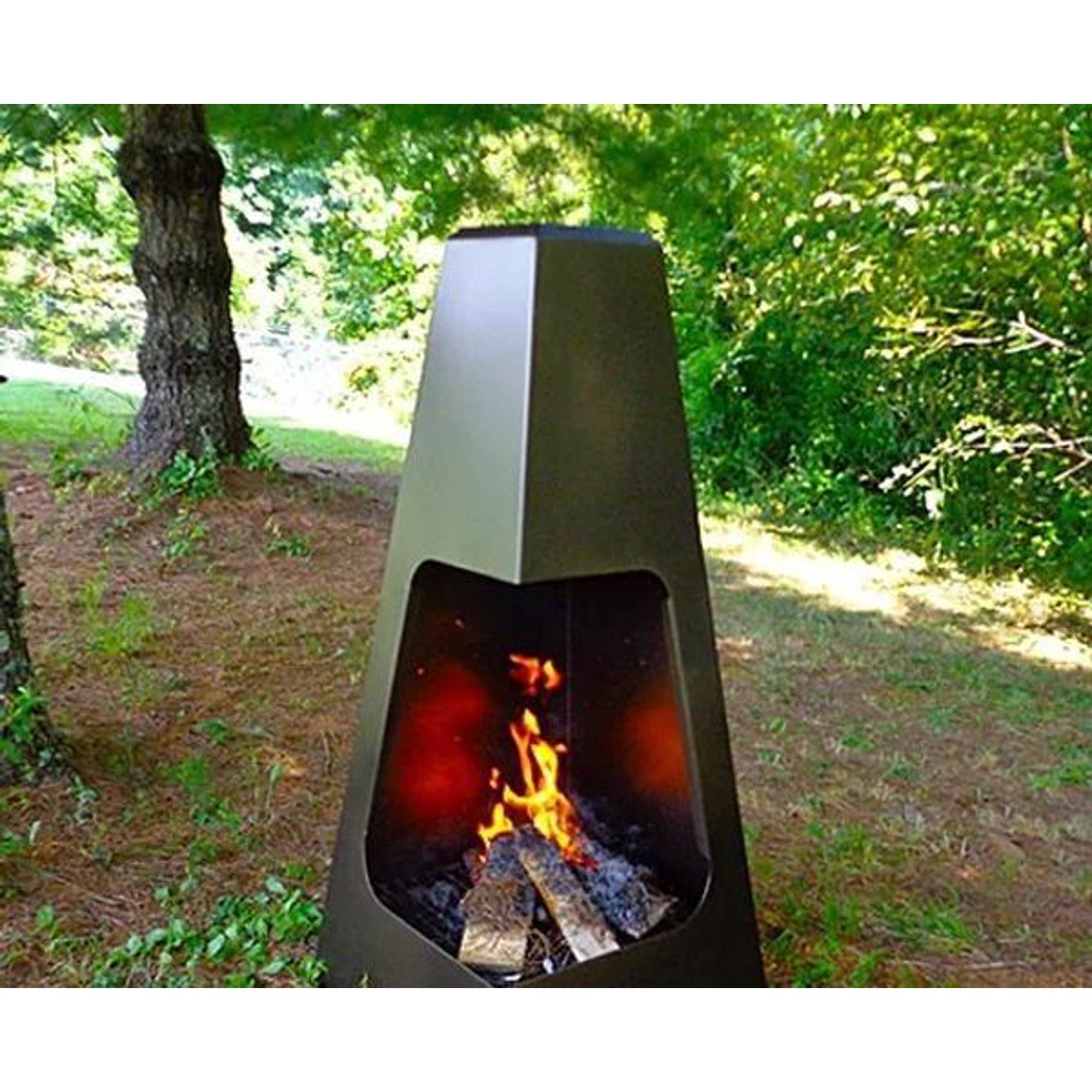46 Pyramid Outdoor Wood Burning Chiminea - Bronze - Walmart.com
