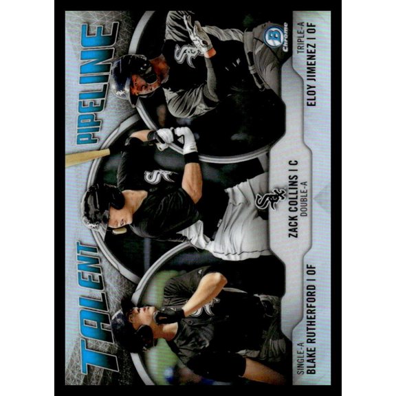 Collectible 2019 Bowman Talent Pipeline #TP-CWS Zack Collins/Eloy Jimenez/Blake Rutherford Chicago White Sox MLB Baseball Trading Card