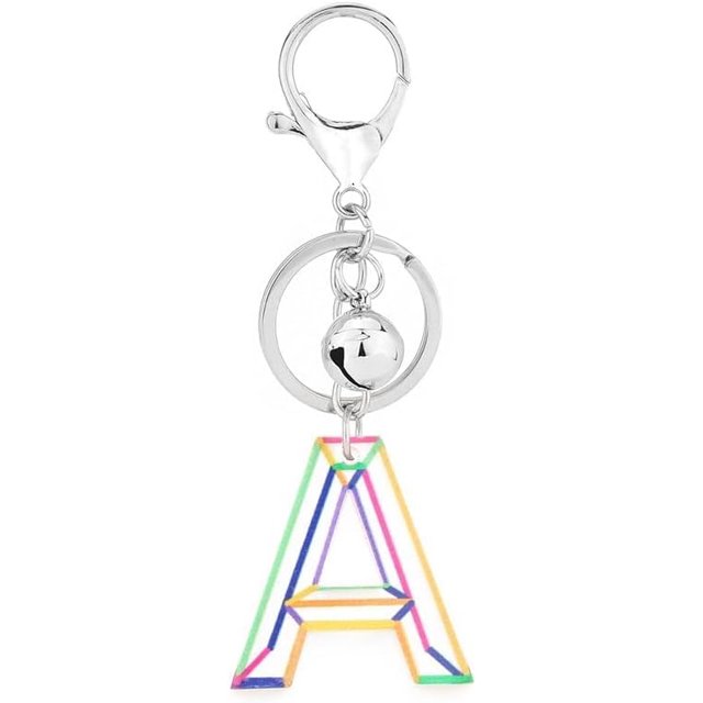 Letter Keychain,26 Letters A-Z Decorative Letter Keychain,Name Keychain for Women Girls Men Teenager Gift