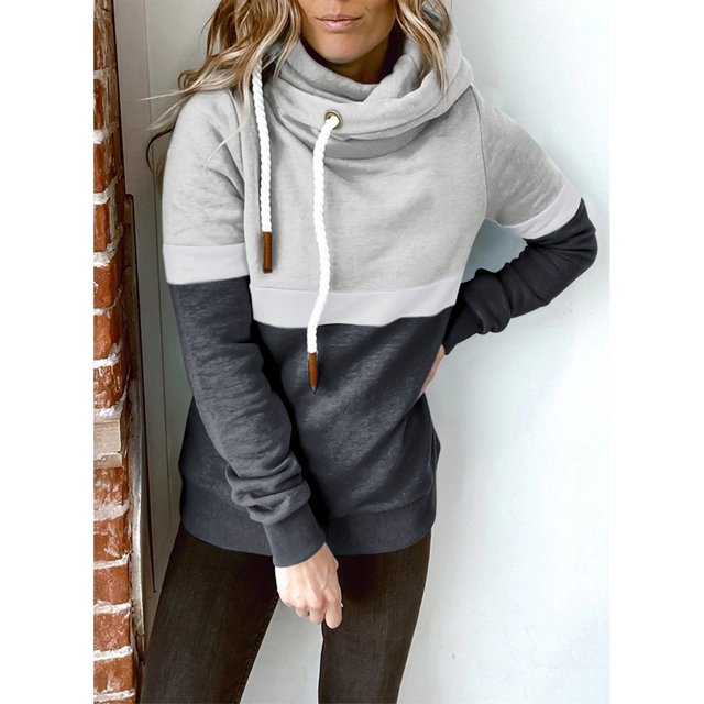 Sudaderas de manga larga, sudaderas con capucha para mujer, sudaderas con capucha casuales de color puro para mujer, sudaderas con capucha de bloque de color para mujer, respuesta rápida