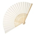 thumbnail image 1 of Oubit Ventilador de bambú Plegable Ventilador de Costillas de bambú Plegable Chino DIY Ventilador de Papel en Blanco decoración de Fiesta de Ducha de Boda(Blanquecino), 1 of 5