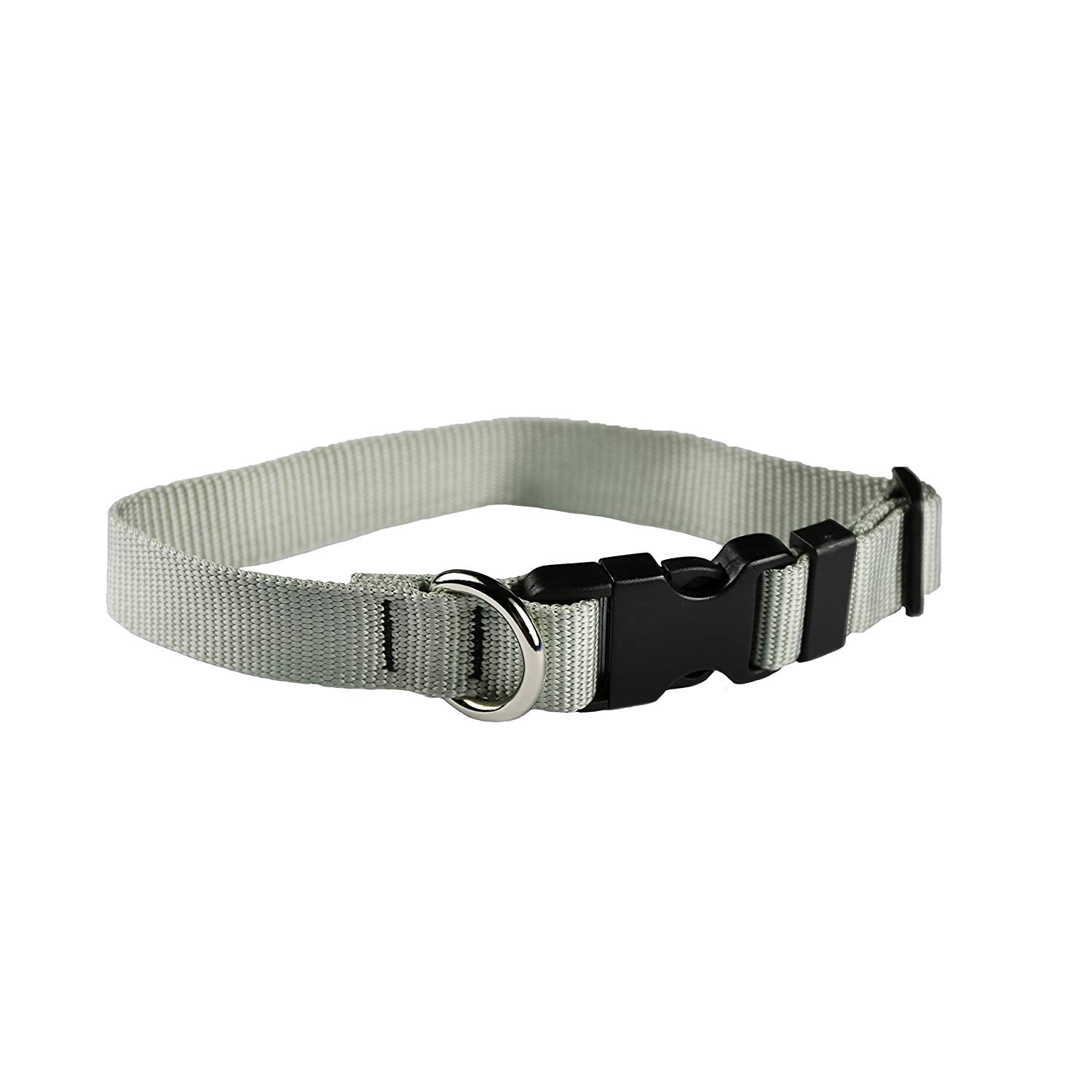 Classic Adjustable Dog Collar Small, Silver Gray, 3/4 inch Nylon by