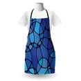 thumbnail image 3 of Blue and Black Apron, Blob Look Uneven Shapes Pattern Stained Glass Inspired, Unisex Kitchen Bib with Adjustable Neck for Cooking Gardening, Adult Size, Violet Blue Pale Blue, by Ambesonne, 3 of 4
