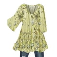 thumbnail image 1 of MAWCLOS Women Blouse V Neck Tops Ruched Tunic Shirt Elegant Beach Floral Print Pullover #15 S, 1 of 2