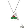 thumbnail image 2 of Delight Jewelry Silvertone Christmas Holly & Red Crystal Berries Silvertone Balance Bar Charm Necklace, 23", 2 of 4