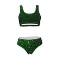 thumbnail image 5 of Kdxio Green Sparkling for Womens High Waisted Bikini Top Sports Style Two Piece Bathing Suits, 5 of 5
