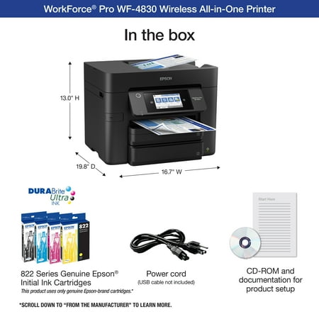 Epson - WorkForce Pro WF-4830 Wireless All-in-One Printer - Black