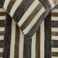 thumbnail image 3 of King / Queen / Twin Beige & Grey Designer Twin 53"x18" Bed Runner WITH Pillow Cover, Patchwork Bed Scarf on Velvet fabric - Striation, 3 of 5