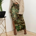 thumbnail image 4 of Uuszgmr Womens Skirts Ladies Fashion Camo Cargo Long Skirt High Split Button Ripped Hem Camouflage Mini Skirts With Pockets,Size:S-Xxl, 4 of 9