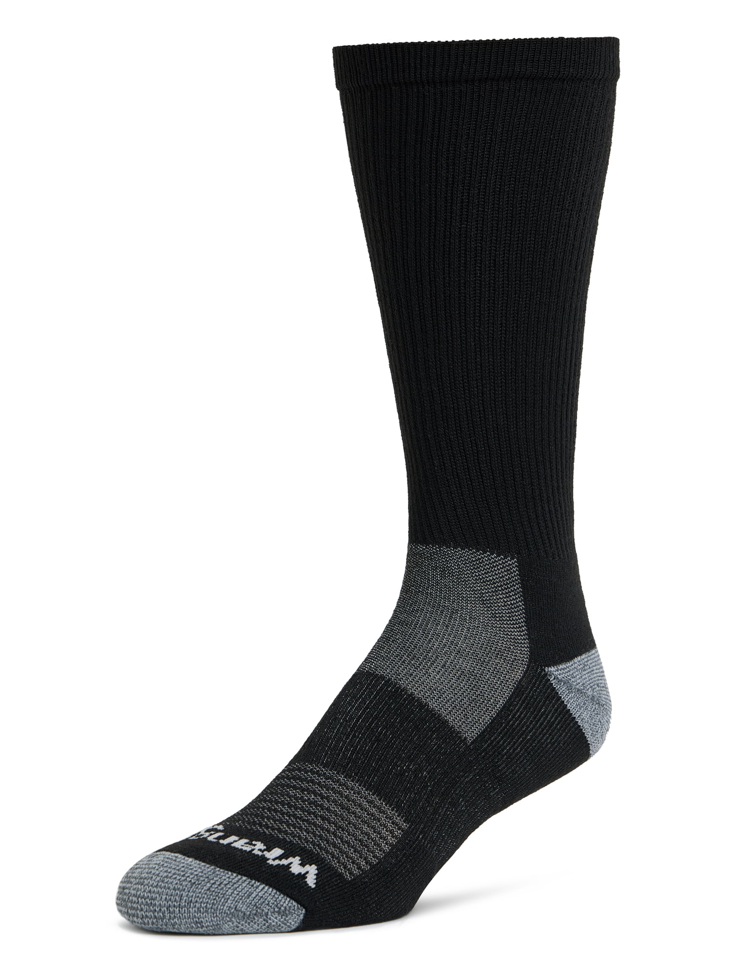 Wrangler Wool Blend Work Socks for Men, Size 6-12, Black, 6 Pairs