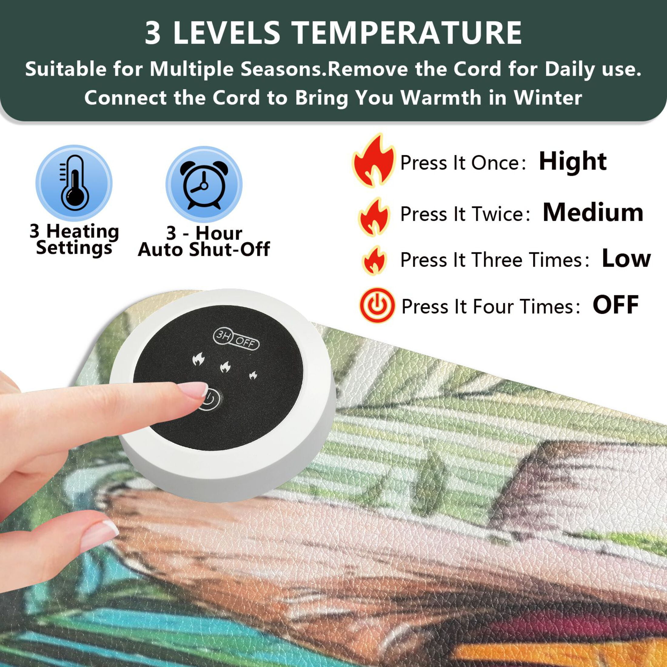 Wobogo Summer Flamingos Heated Mouse Pad Extra-Large Desk Mat With 3 Heating Levels and 3-hour Auto Shut-Off Protection Ideal for Computer Keyboards Home Office Hand-warming Essential 31.5in × 13in