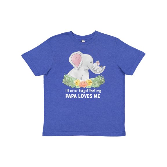 Inktastic I'll Never Forget That My Papa Loves Me with Cute Elephants Youth T-Shirt