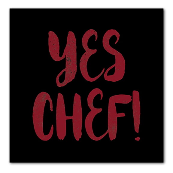 DistinctInk Custom Bumper Sticker - 10" x 10" Decorative Decal - Black Background - Yes Chef