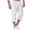 White, variant on WWV 3/4 Pants Men Cropped Pants Men Pocket Drawstring Elastic Waist Trousers Solid Color Fashion Loose Going out Pants Black L