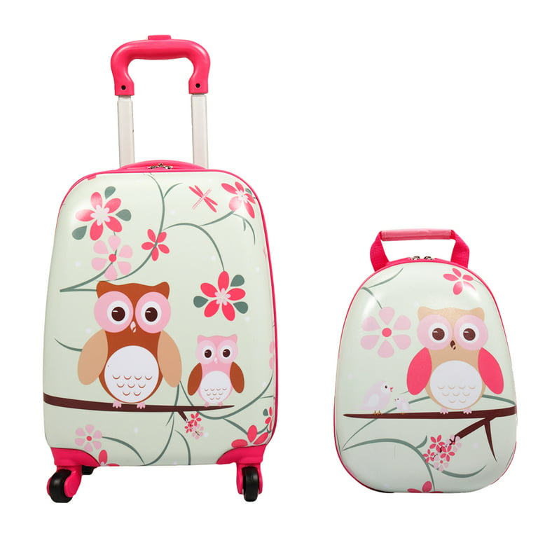 Jaxpety Kids Spinner Cute Hard Side Luggage W/Backpack