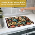 thumbnail image 7 of Boho Floral Dish Drying Mat for Kitchen Counter Absorbent Microfiber Flowers Drying Pad 18 X 24 In, 7 of 7