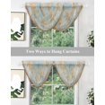 thumbnail image 5 of Waterfall Valances for Windows, Orange Blue Vintage Kitchen Sheer Valance Curtains, Modern Abstract Art Oil Paiting Rod Pocket Elegant Swag Valances for Living Room Bedroom, 47.2"x38.5", 3 Panel, 5 of 8