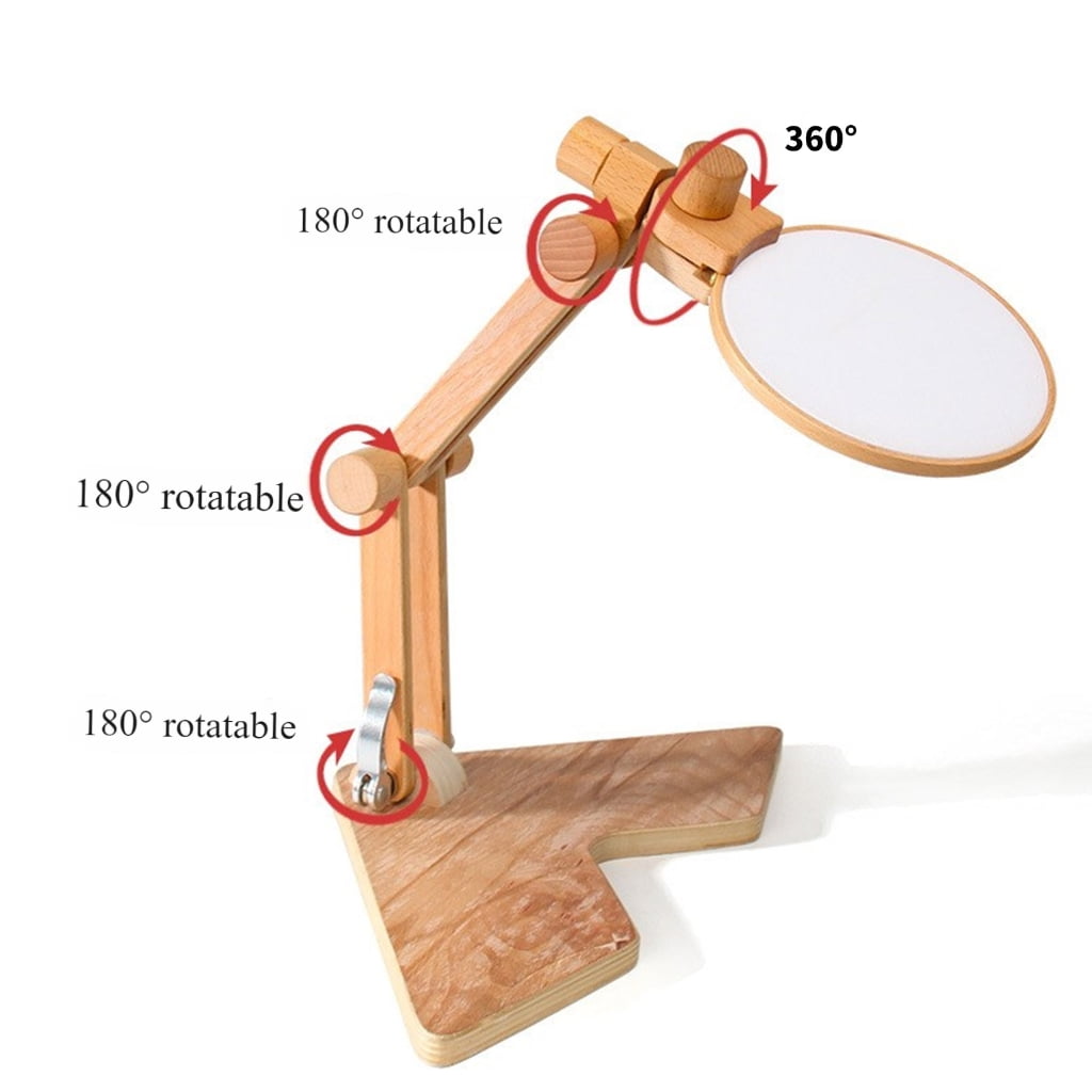 Height Adjustable Embroidery Hoop Holder Tabletop Wood Stitching Frame Stand For Stitching Decorative Sewing Project
